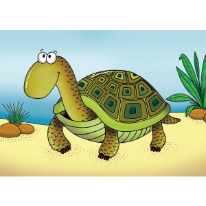 Postkarte Landschildkröte (illustriert)