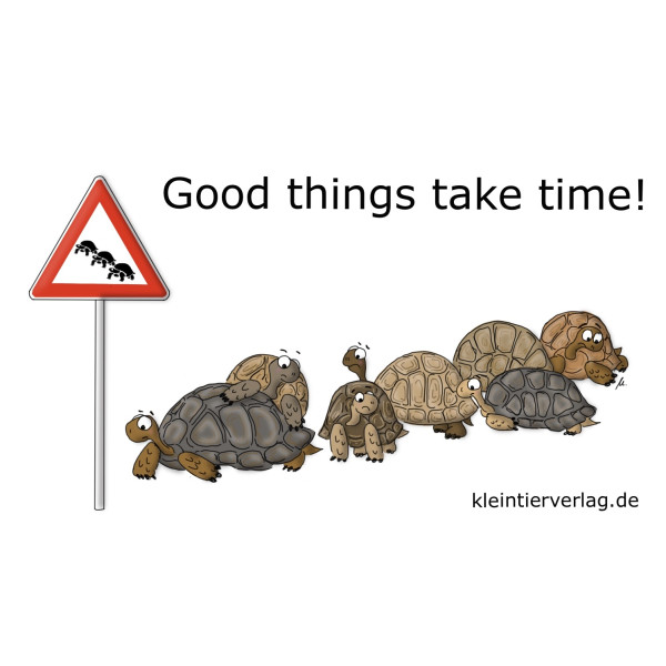 Schildkröten-Aufkleber "Good things take time!"