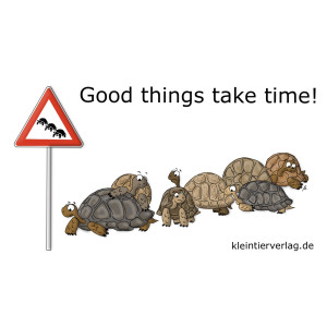 Schildkröten-Aufkleber "Good things take...