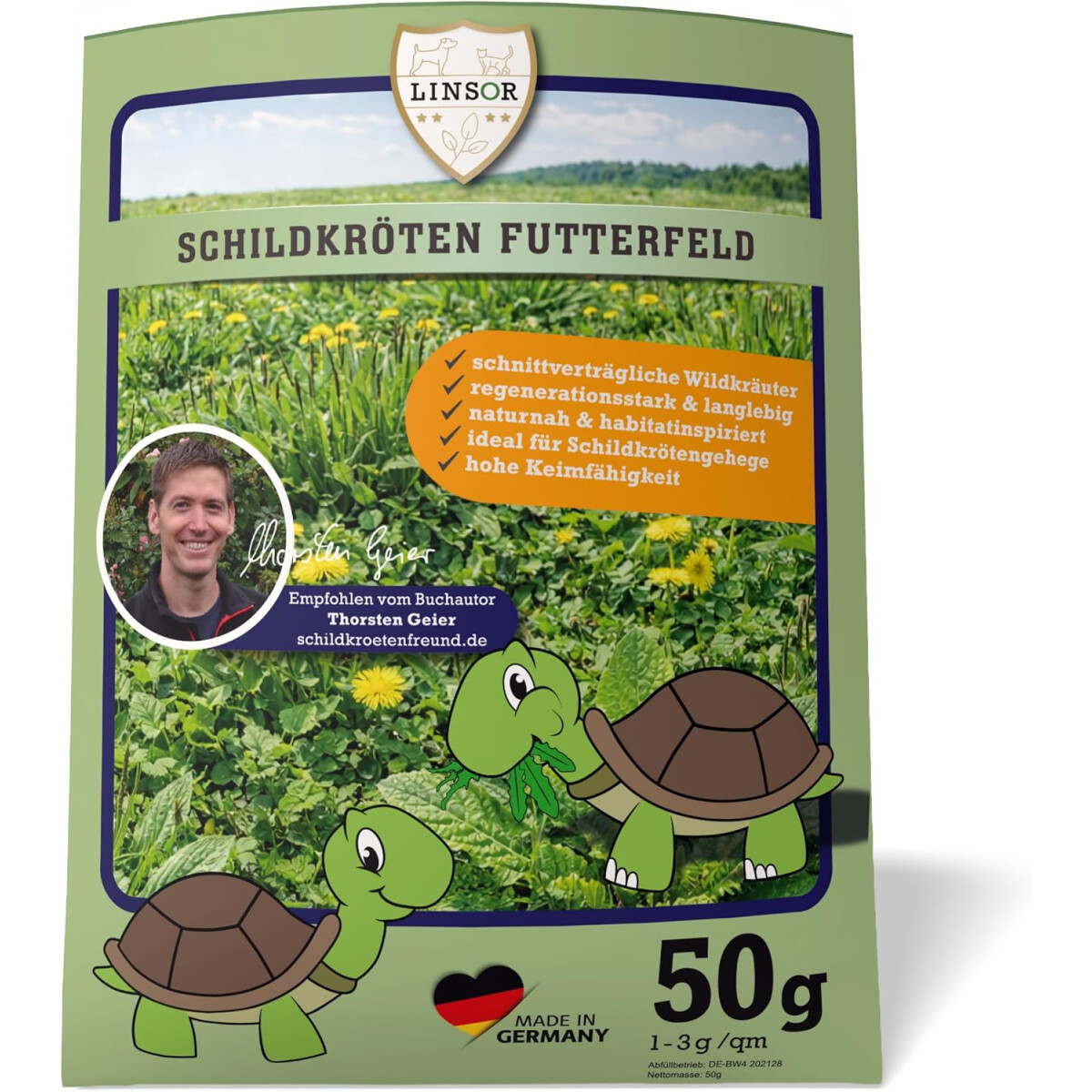 Schildkröten Futterfeld Samenmischung 50 Gramm