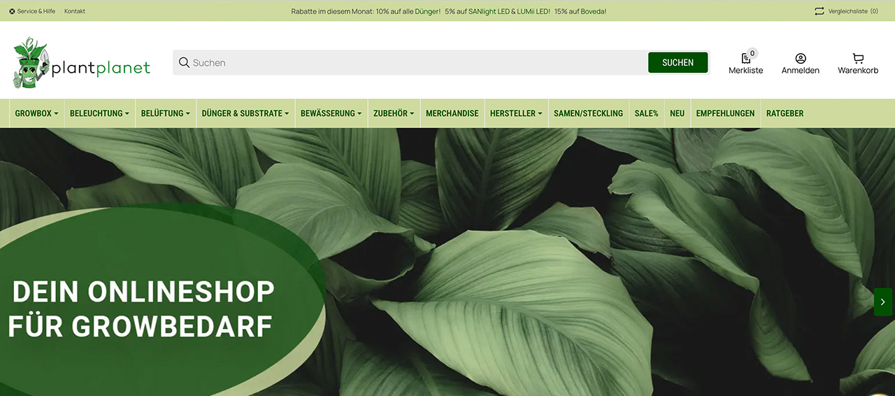 Grow Shop Bedarf Zubehör Grosshandel